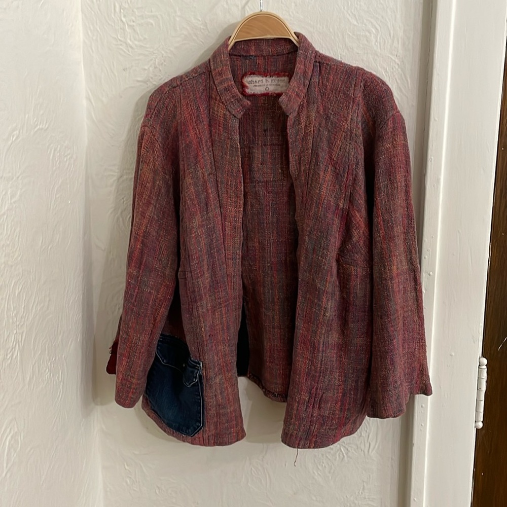 SHARI B GREEN Women's Open Front Long Sleeve Jacket Size L In Multi